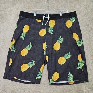 Old Navy California Swim Trunks Men's Size 40 Board Shorts Gray Pineapple